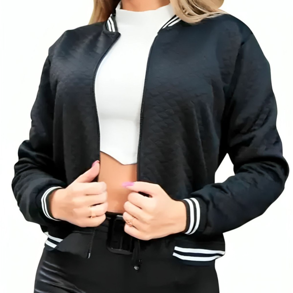 Jaqueta Esportiva Preta Feminina - Bqd