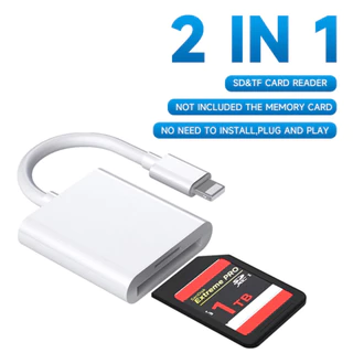 2 Em 1 Leitor De Cartões De Memória SD TF Para iP 8Pin/Type C Conversor De Dados Do