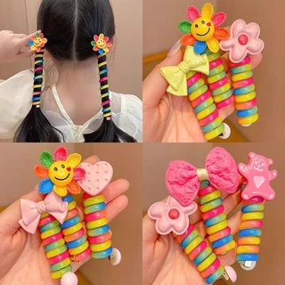 Levao Rubber Band Cabelo Corda de Borracha High Ponytail Hair Band Moda Hair Curler Linha Telefônica Hair Ring Acessórios de Cabelo