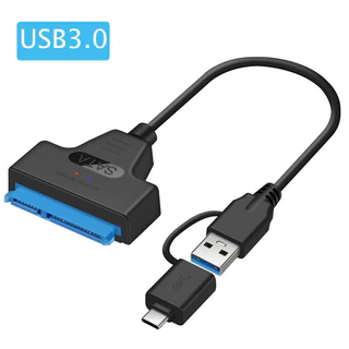 Cabo Sata Para USB 3.0/2.0 Disco Rígido SSD Externo De 2,5 Polegadas 3 Adaptador III De 22 Pinos Até 6 Gbp