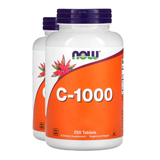 Kit 2x Vitamina C-1000mg Now R. Hips+Bioflavonóide 250Tab Importado/Made in Usa