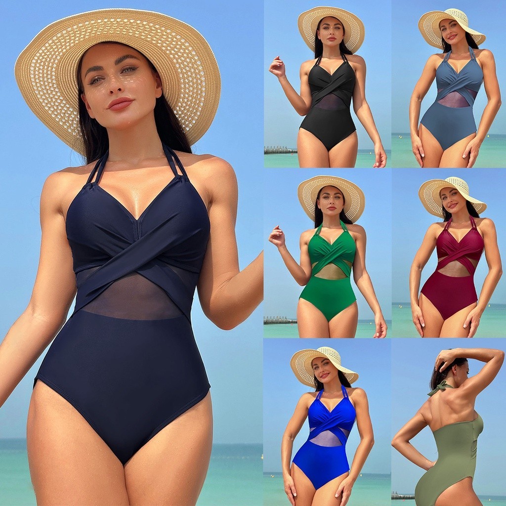 Elegante Maiô Feminino Liso com Costura no Tecido