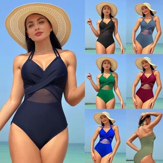Elegante Maiô Feminino Liso com Costura no Tecido
