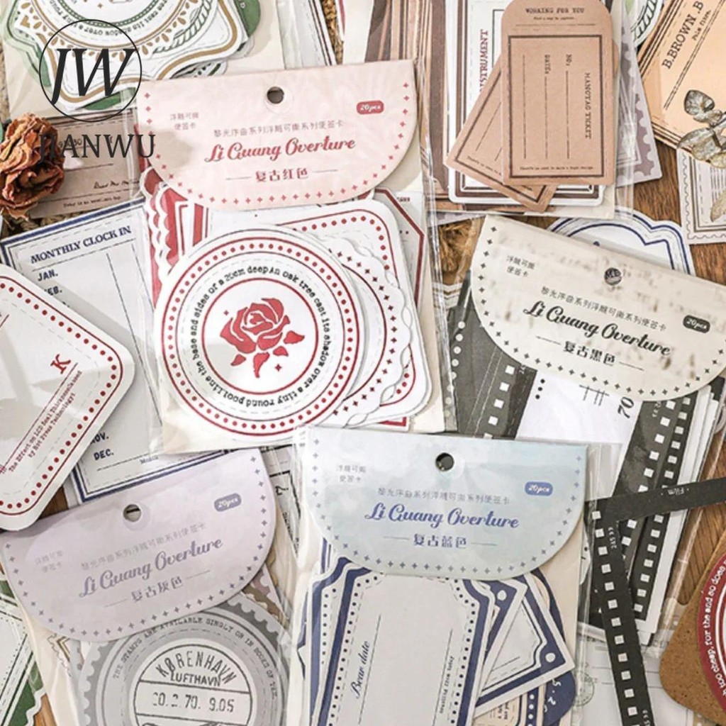 JIANWU Dawn Overture Series Vintage Border Label Relief Material ...