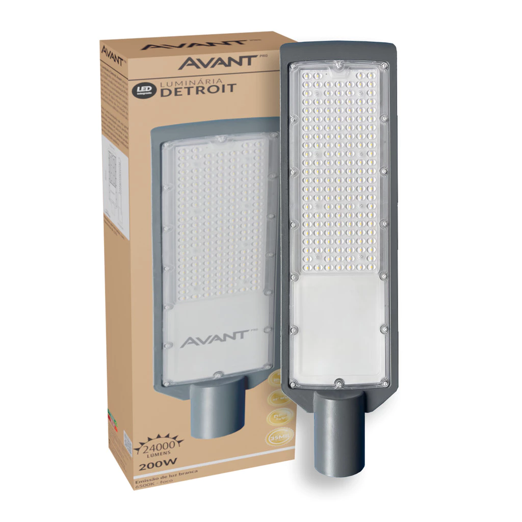 Luminaria Led Poste Detroit 6500k Bivolt 200w Avant Pro