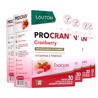 Kit 5x Cranberry Lauton com Vitamina C/E Zinco e Selênio 30Cáps