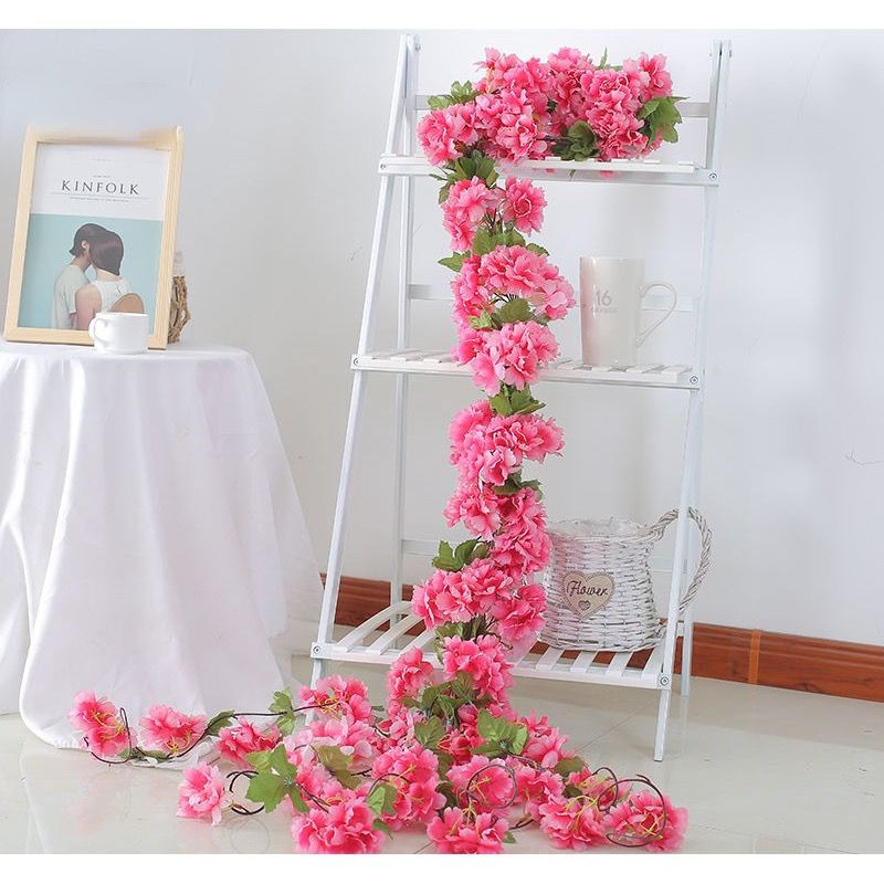 240CM Corrente de flor de cerejeira Artificial simulada Flores Plantas Artificiais