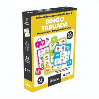 Bingo Tabuada Brinquedo Educativo E Pedagógico Didático Madeira alfabetização Infantil