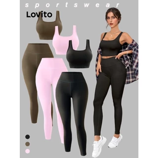 Lovito Sporty Plain Traceless One Conjunto esportivo para mulheres LNL75194