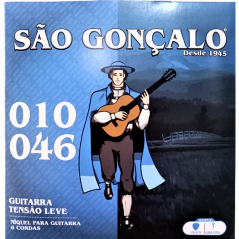 ENCORDOAMENTO SAO GONCALO P/ GUITARRA 010 NIQUEL LEVE