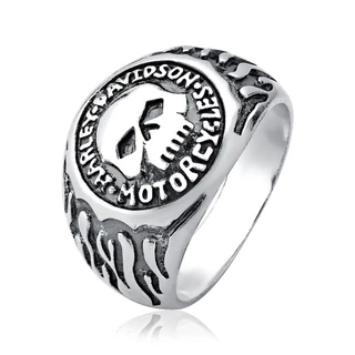 Anel Masculino de Prata 925 Caveira Envelhecida em Oferta na Shopee