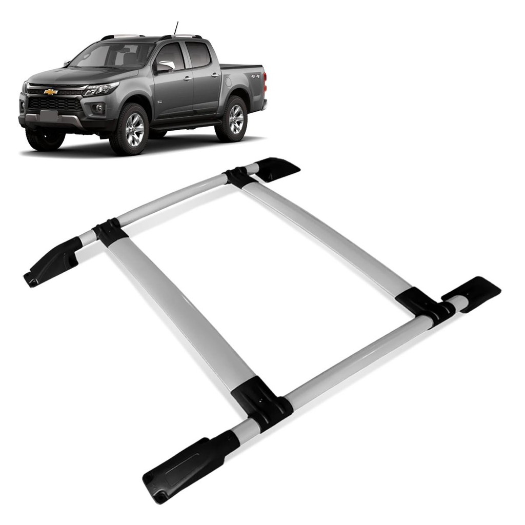 Rack de Teto Bagageiro S10 2012 a 2023 Tubolar Prata | Shopee Brasil