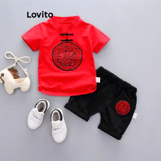 Lovito Conjuntos de shorts casuais com estampa tribal LNA80034
