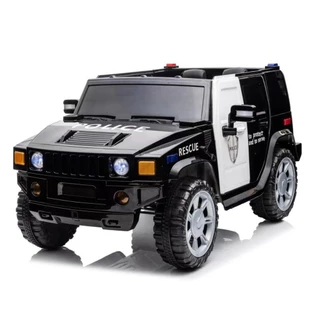 Carrinho Elétrico Infantil Polícia 12V Preto Suporta 30kg Controle Luzes/Som Mp3/USB 8km/h Importway