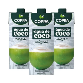 Kit 3 Copra Água de Coco Integral 1 litro