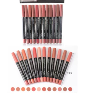KIKO 12 Cores Lápis para os lábios Batom Multicolor Lápis para os lábios Haste espessa Não Desbotada para os lábios