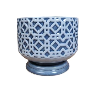 Cachepot Egípcio Grande 19Cm Azul Stone Scalla 2°Classificação em Oferta na Shopee