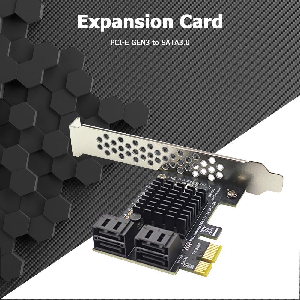 Placa PCIe SATA III 4 Portas 6 Gbps Para Conversor Adaptador PCI-e 1X ...
