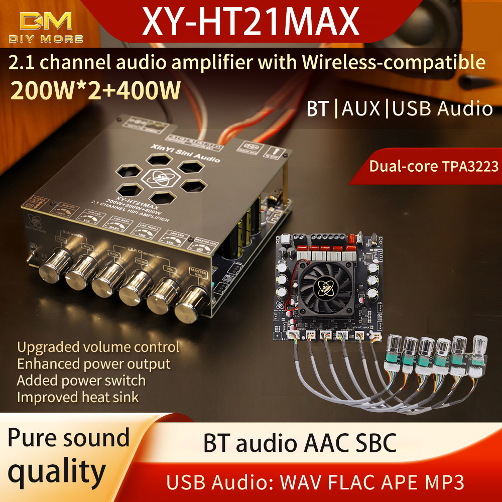 DIYMORE DC 12-42V XY-HT21MAX Placa Amplificadora BT De 2.1 Canais