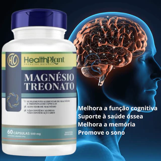 Treonato de Magnésio 60 Cápsulas 500mg Magnésio L-Treonato
