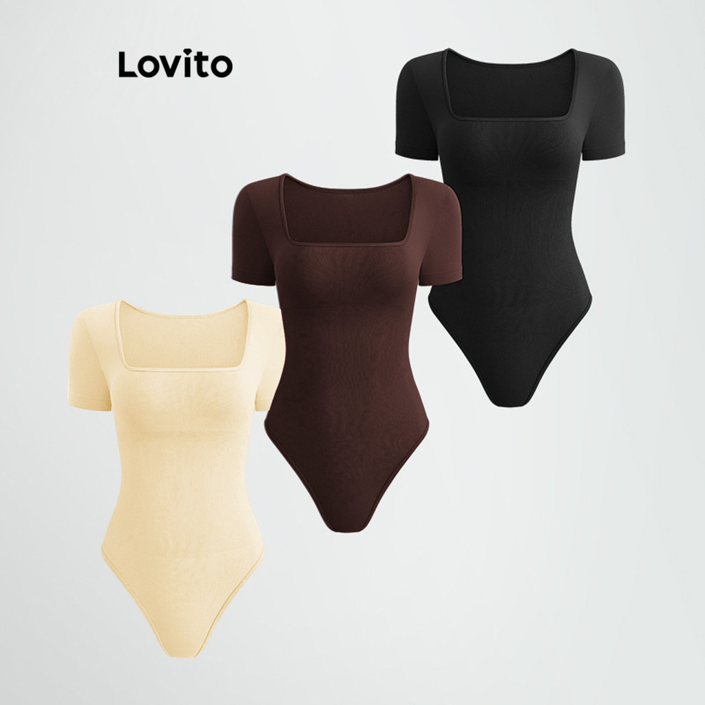 Lovito Body básico liso casual para mulheres LNE56476