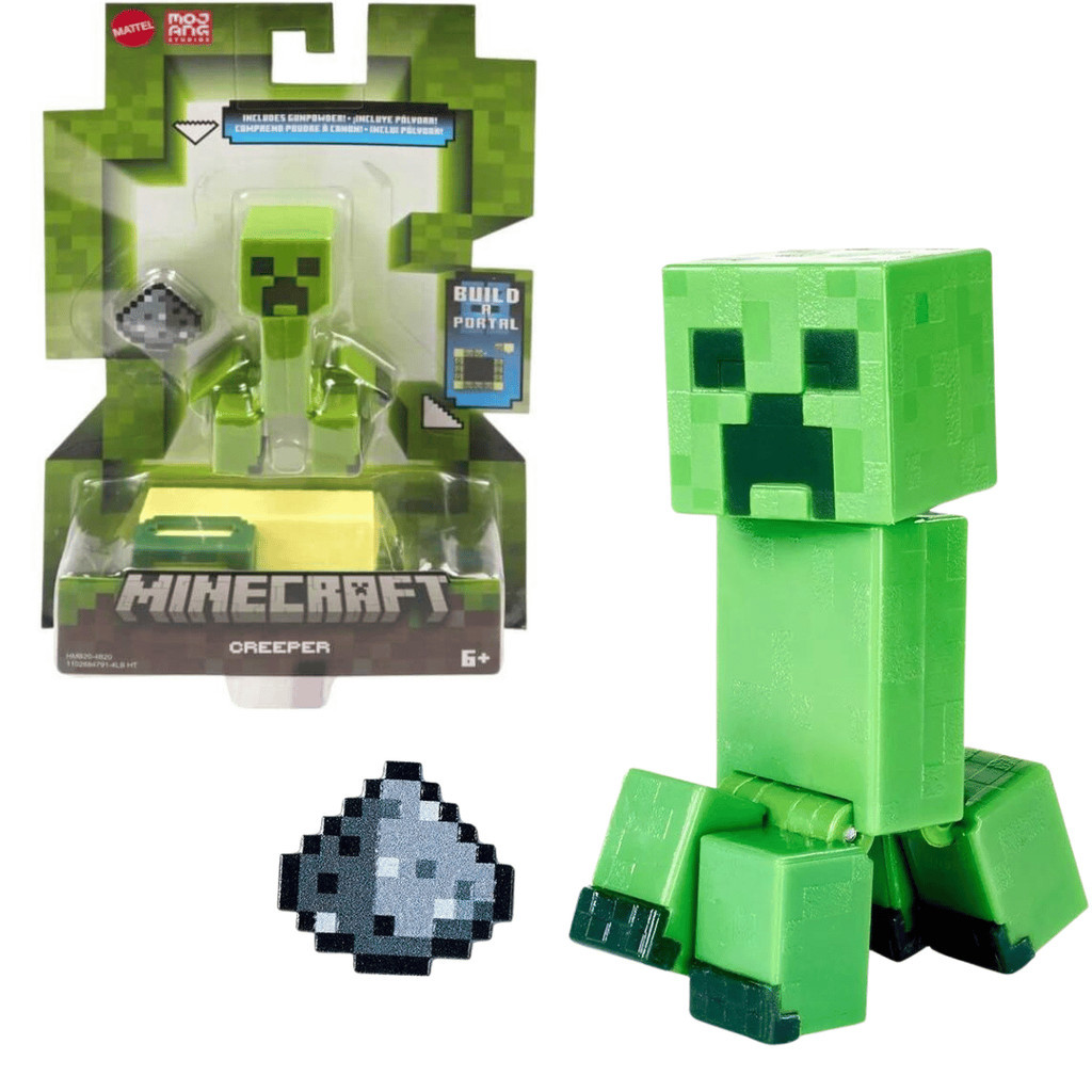 Boneco Minecraft Creeper e Acessório 7Cm 6+ Mattel | Shopee Brasil
