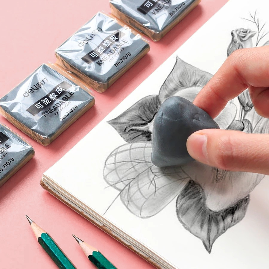 Deli Apagador de Plástico Apagador de Desenho de Arte Papelaria WJ350