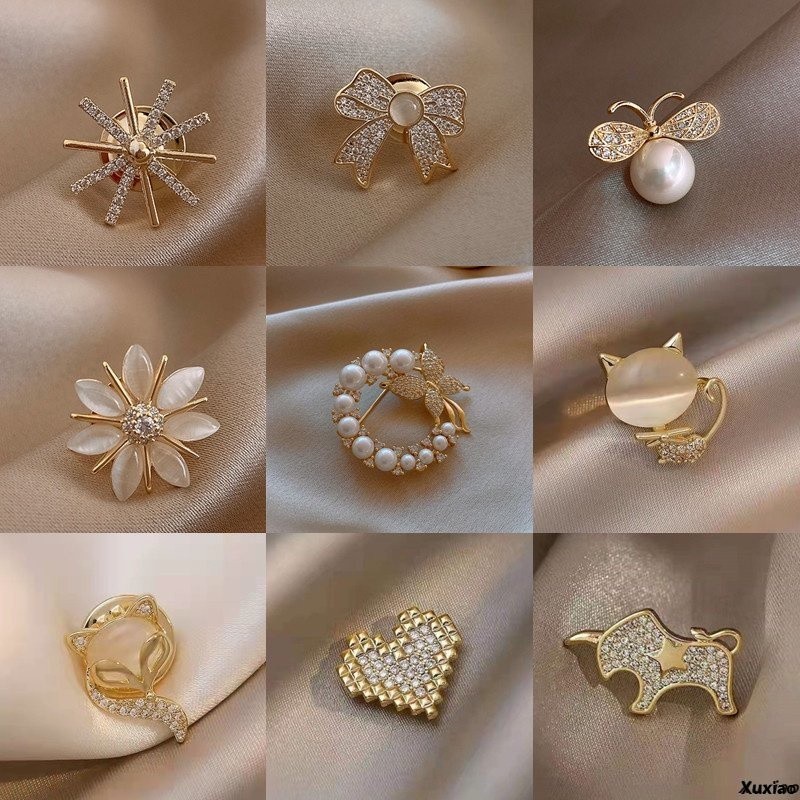 Broche De Pérola Simples Ladies Pearl Rhinestone Moda Barroca Elegante ...