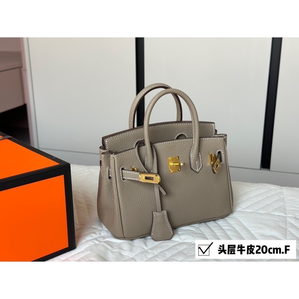 (Com Caixa) Saco De Couro De Birkin Para Mulher Temperamento Moda Tote Bag 【 High Quality 】