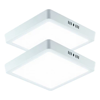 Kit 02 Painel Plafon Sobrepor 25w Led Quadrado Cor Branco Frio 110v/220v (bivolt)