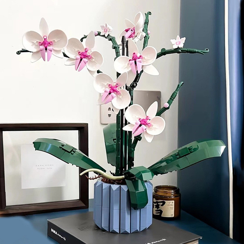 Blocos De Construção Buquê Flores De Ícones 608pcs Orquídea