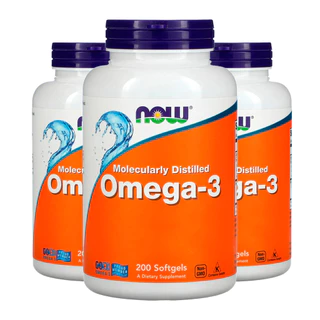 Kit 3x Ômega-3 Molecularmente Destilados Now Foods 200Softgels /Made in Usa