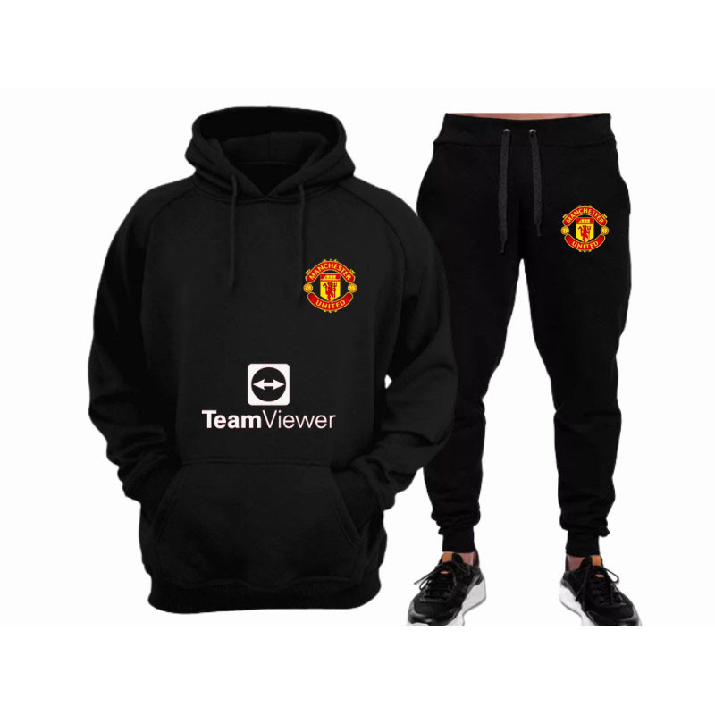 Conjunto Moletom Manchester United Blusa + Calça Abrigo Premium Inverno Lançamento 2024 Champions Time Europeu