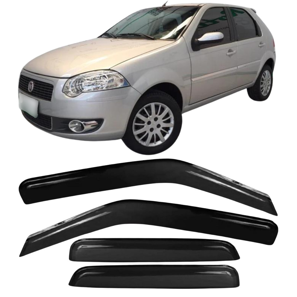 Calha Chuva Defletor Fiat Palio 1996 A 2013 Fume 4 Portas | Shopee Brasil
