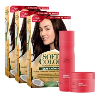 KIT TRIO Soft Color Coloração Castanho Escuro 30 + Tratamento