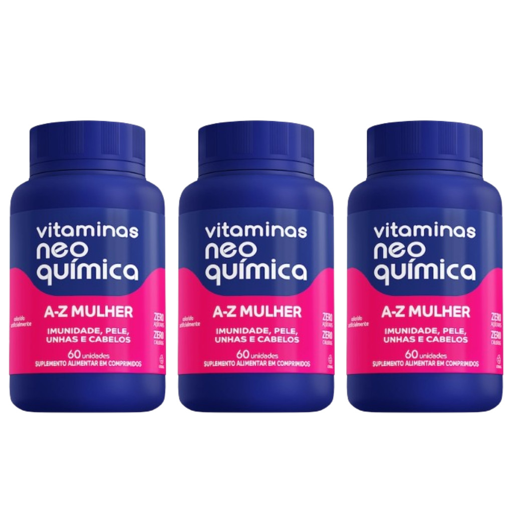 Vitamina A-z Mulher Saúde da Pele, Cabelo e Unhas Neo Quimica 3x60 Caps ...