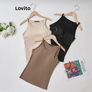 Lovito Top Esportivo com Sutiã de Suporte para Mulheres LNL50204