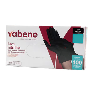 Luva Nitrílica Preta Vabene -Vários Tamanhos em Oferta na Shopee