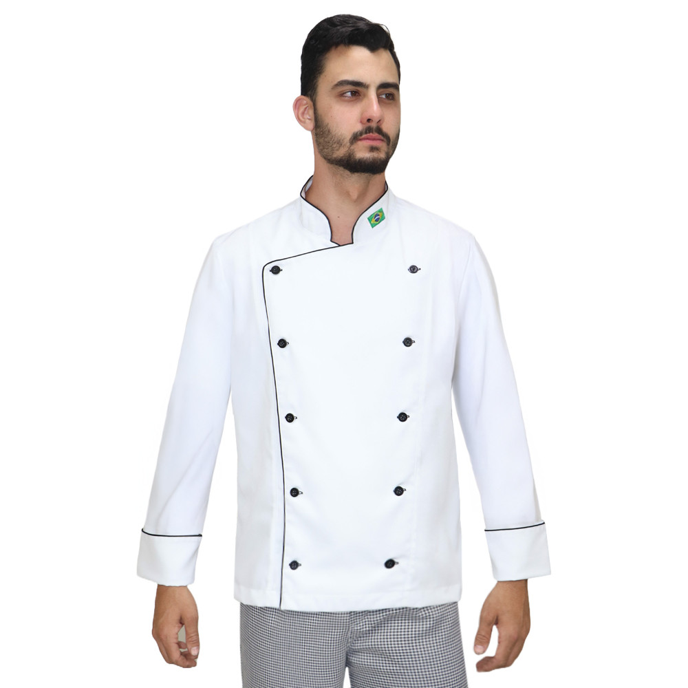 Dólmã masculina Gambuza chef cozinha com bandeira