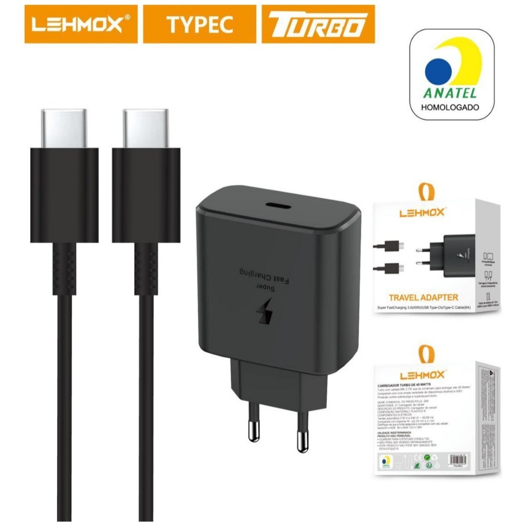 Carregador TURBO 5A USB-C | Super Fast Charging 25W (Estilo Samsung ...