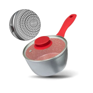Panela Antiaderente Redstone Philco com Tampa de Vidro 1,4L PPH160APR