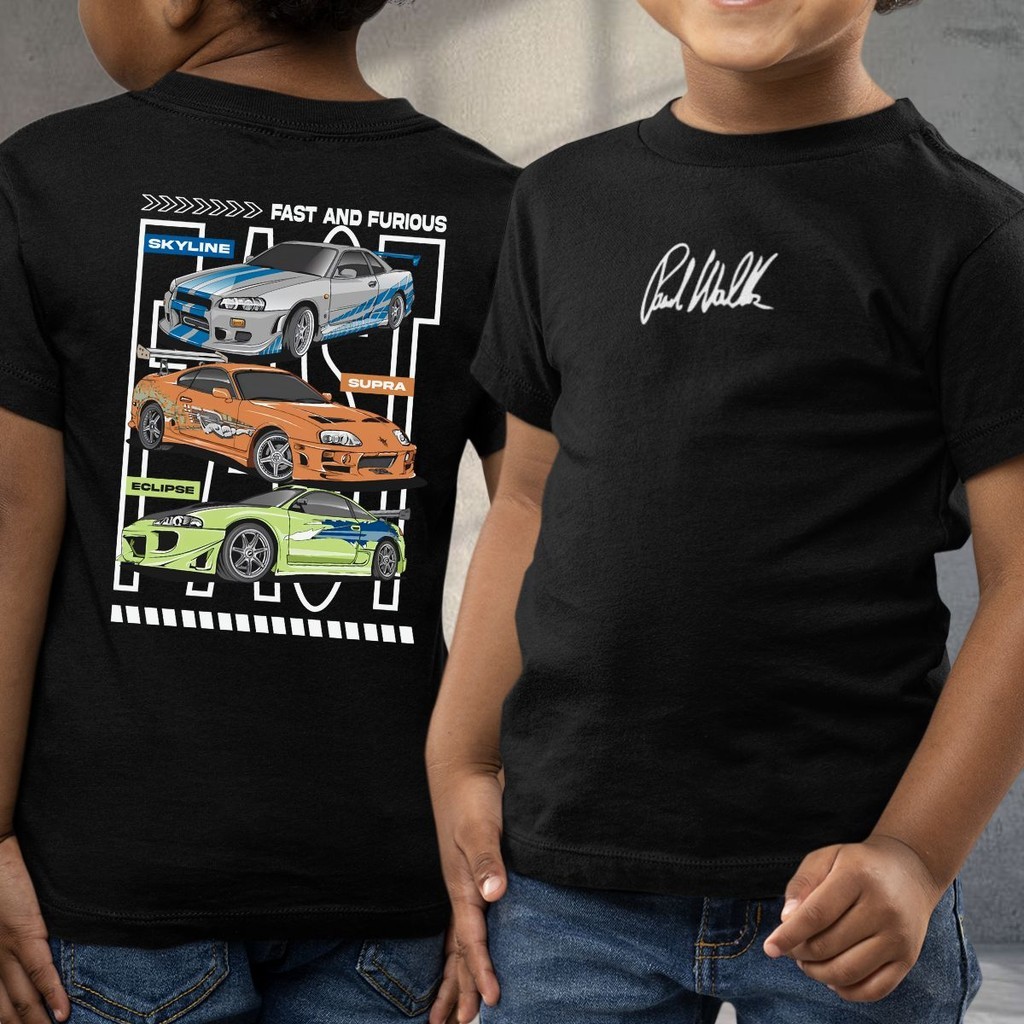 Camiseta Infantil Velozes E Furiosos Paul Walker Coleção Carro Corrida ...