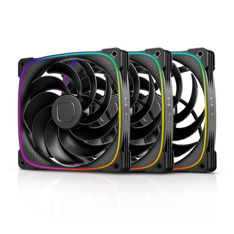 Kit 3 Fans 140mm Reverse Geometric Future Squama 2503R14 RGB