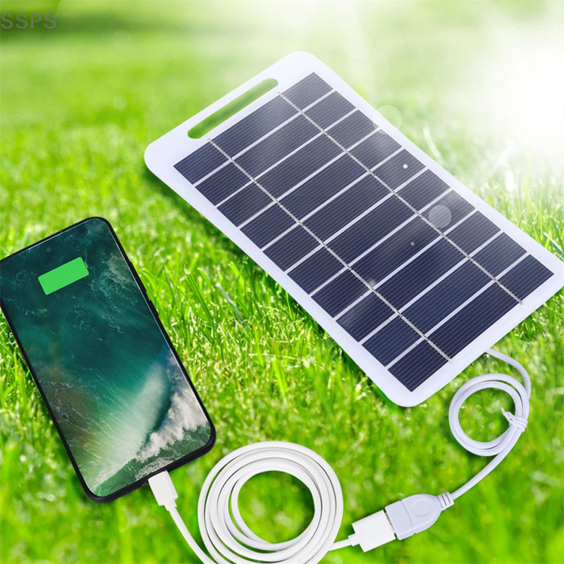 [SSPS] Painel Solar De 2W Com USB À Prova D'água Para Caminhadas Ao Ar Livre E Acampamento De Carregamento De Banco