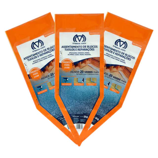 Kit 3 Packs Argamassa massa Polimérica Cola Blocos E Tijolos 3kg