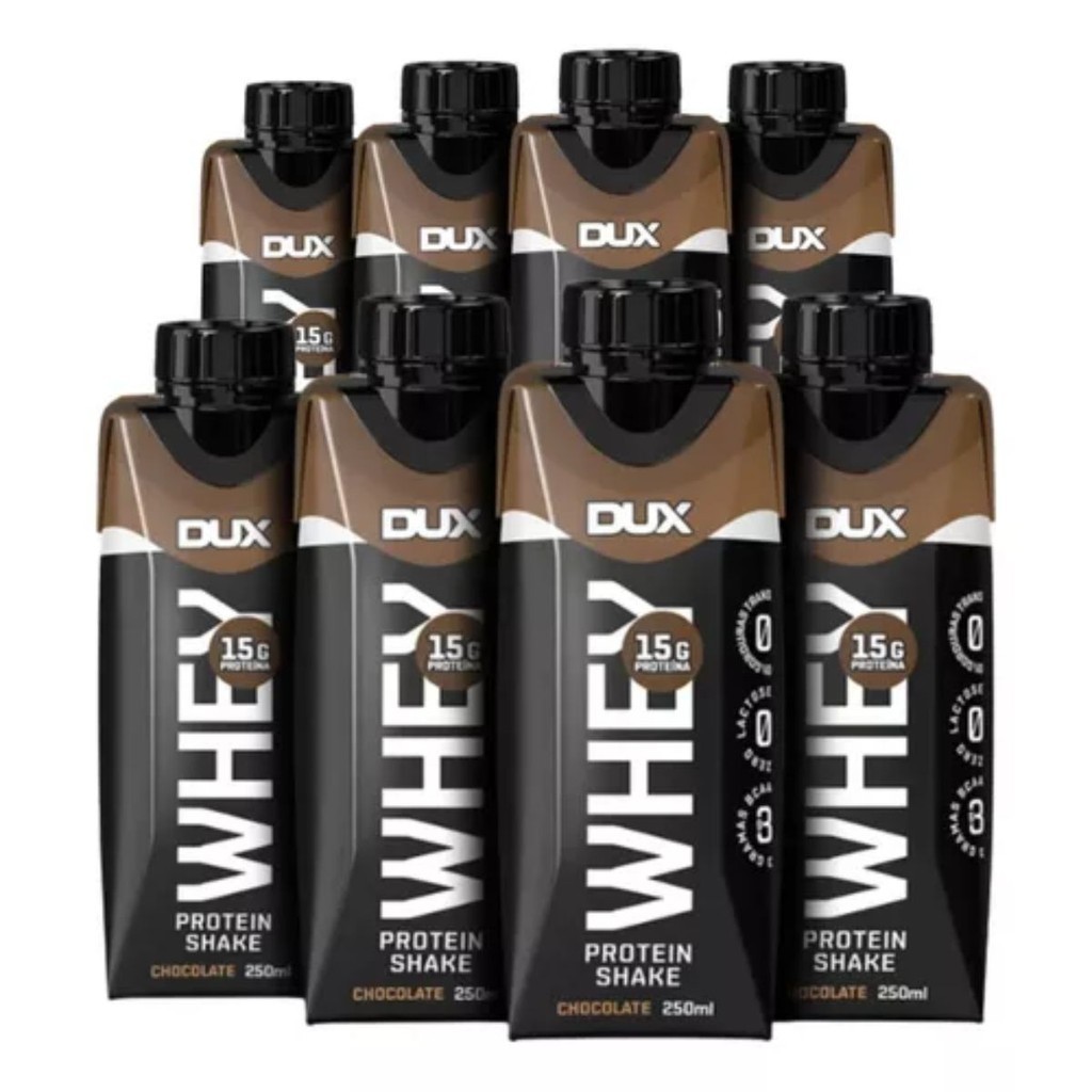 Kit 8x Whey Dux Shake Protein 250ml - Dux | Shopee Brasil