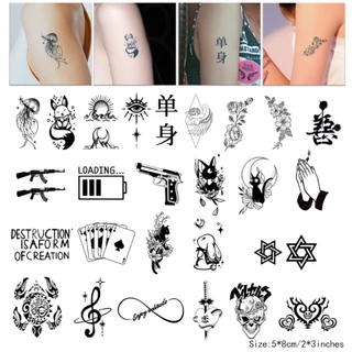 Pequeno design Popular (3) Adesivos Temporários De Tatuagem , Mágica De Longa Duração À Prova D'água , Dura Até 15 Dias Falsa semi Permanente .