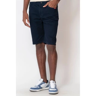 Bermuda Masculina Sarja Básica Polo Wear Azul Escuro
