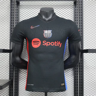 Barcelona Longe Men's Black Sports Shirt Camisa Preta 24/25 B-A Camisa De Futebol (Versão Do Jogador) BPZB