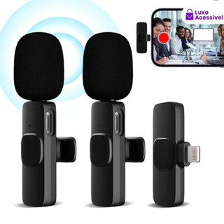 Microfone de Lapela Sem Fio Vlog Compatível iPhone Ming